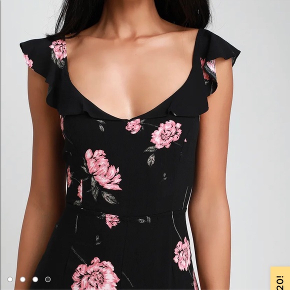 Black and pink floral jumpsuit new - Picture 4 of 6